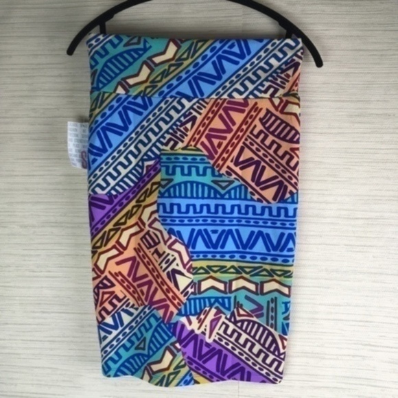LuLaRoe Cassie Skirt Multi Color Bohemian Tribal Aztec Retro Print Pencil Skirt - Picture 7 of 9